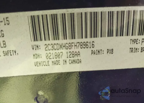 2015 Dodge Charger Sxt from USA, damaged, VIN 2C3CDXHG8FH789616